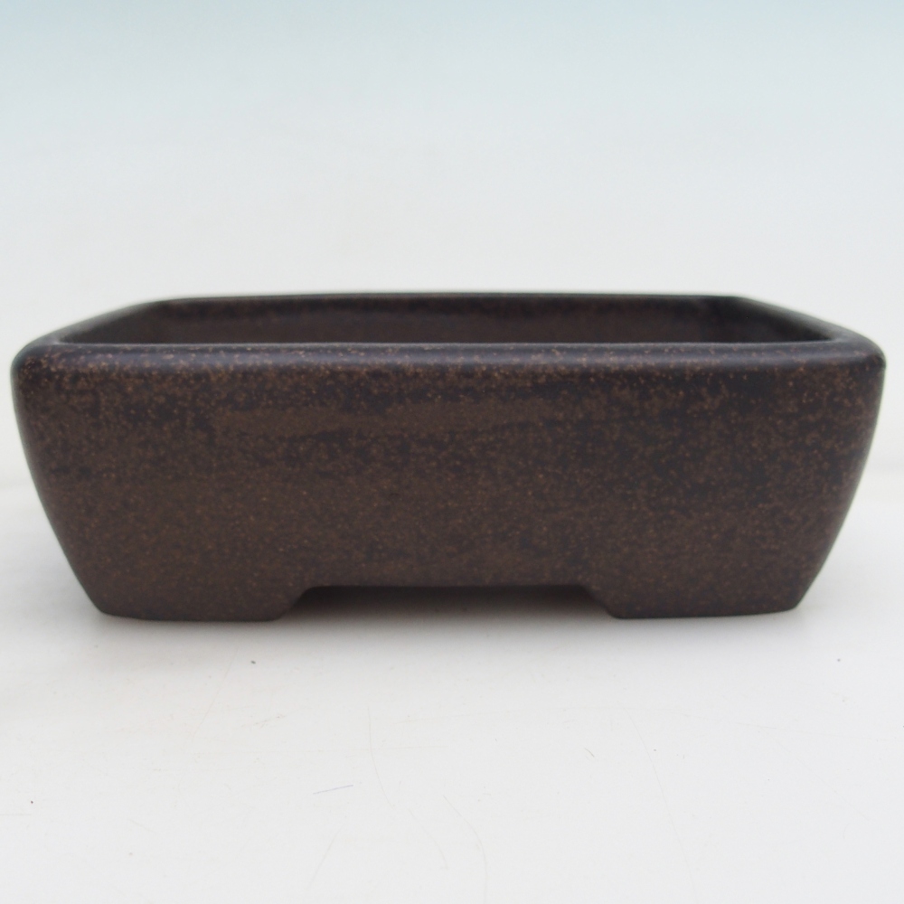 Keramická bonsai miska 14 x 10 x 4,5 cm, barva hnědookrová