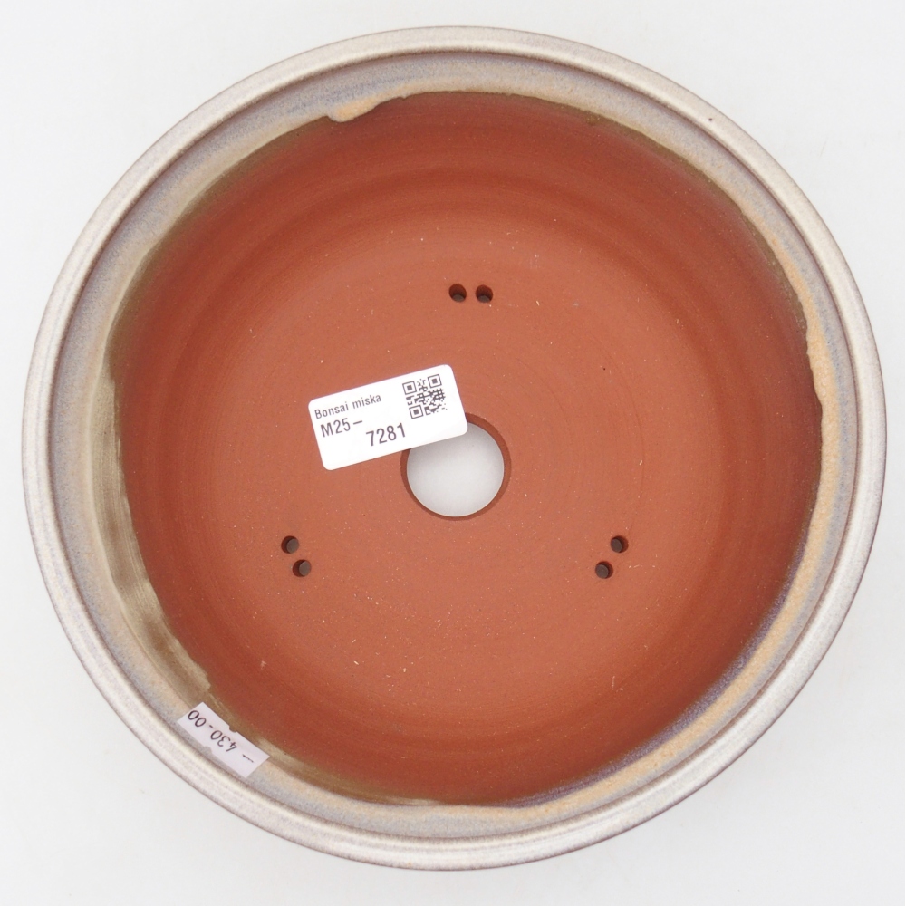Keramická bonsai miska 19,5 x 19,5 x 6,5 cm, barva béžová