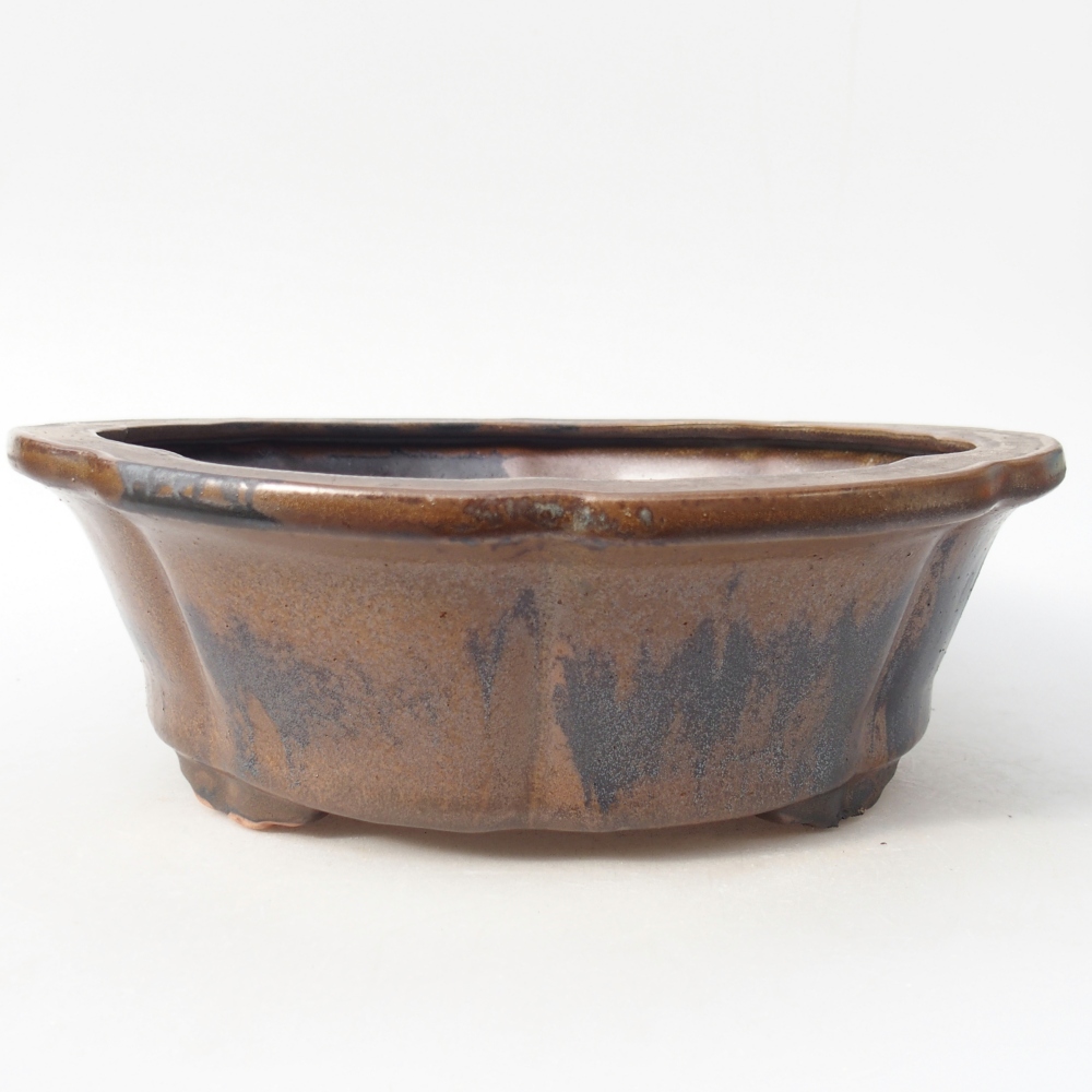 Keramická bonsai miska 26 x 26 x 8,5 cm, barva hnědá