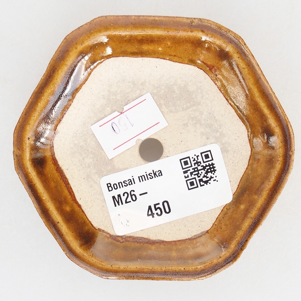 Keramická bonsai miska 8,5 x 8 x 2,5 cm, barva hnědá