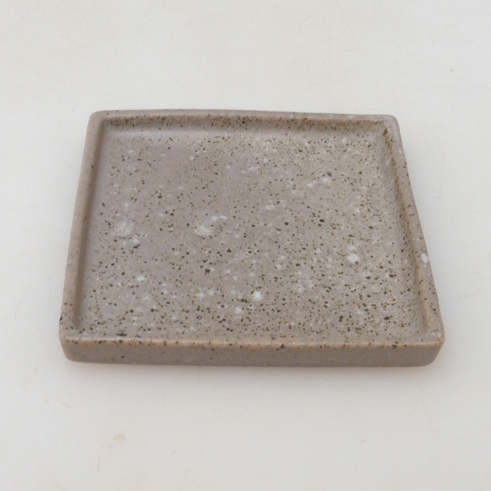 Bonsai podmiska čtverc M - 10 x 10 x 1,5 cm - béžová