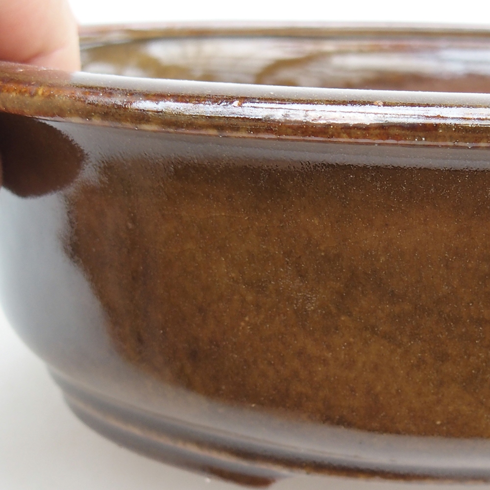 Keramická bonsai miska 23 x 19 x 7 cm, barva hnědá