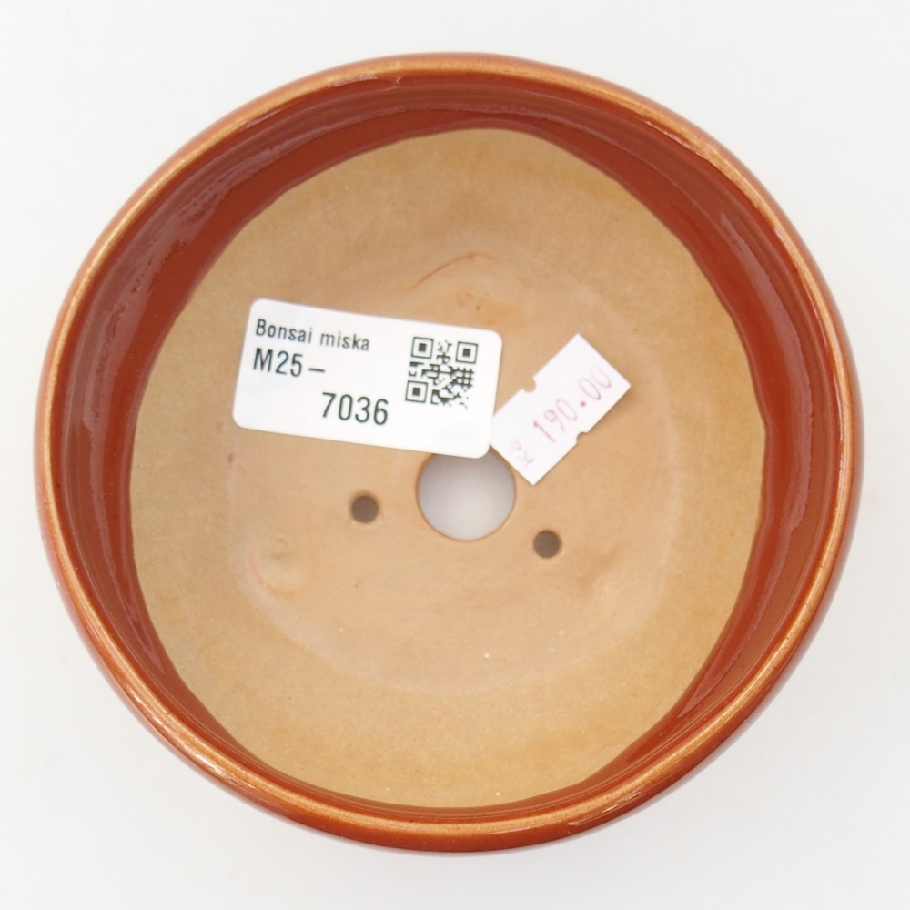 Keramická bonsai miska 10 x 10 x 5 cm, barva hnědá