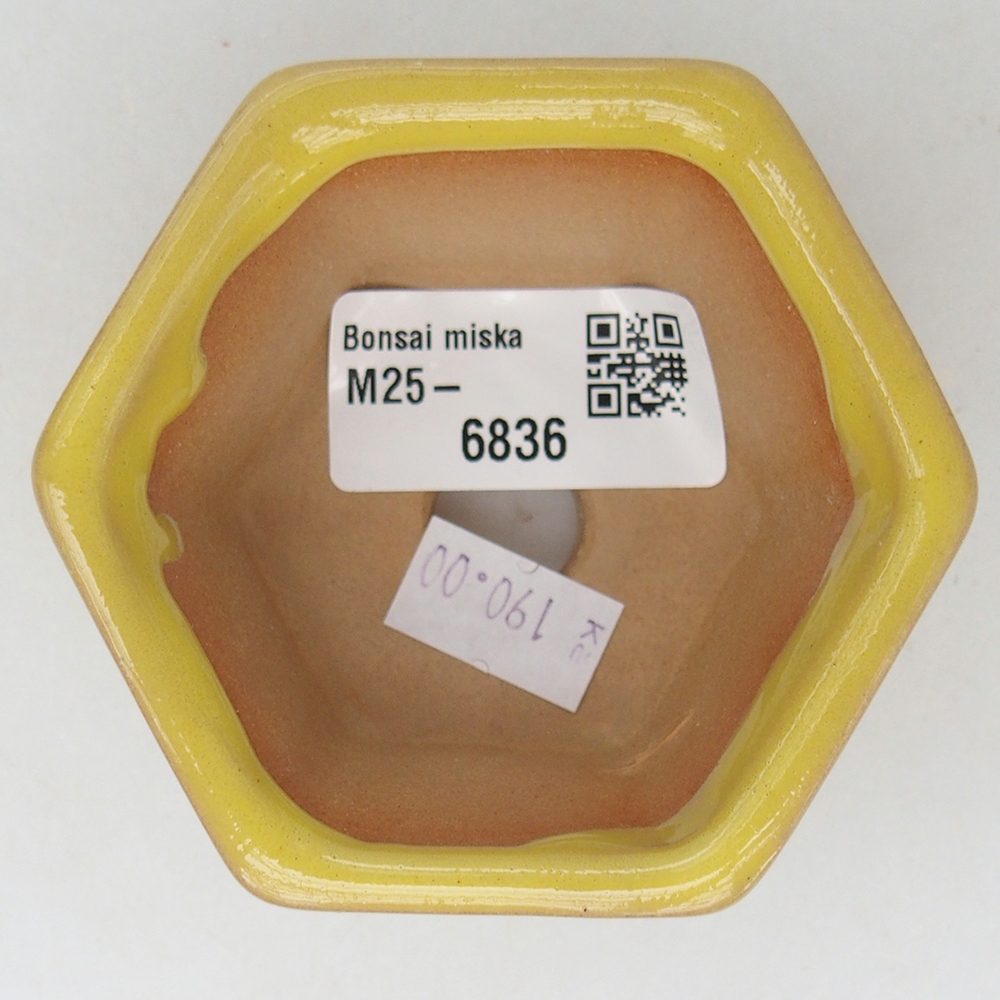Keramická bonsai miska 7,5 x 7  x 4 cm, barva žlutá