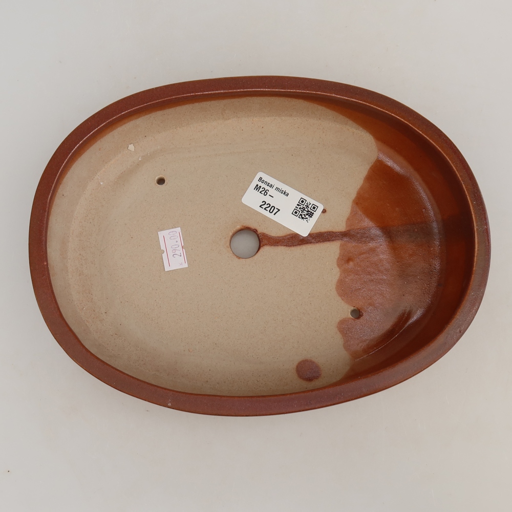 Keramická bonsai miska 22 x 17 x 4 cm, barva vínová