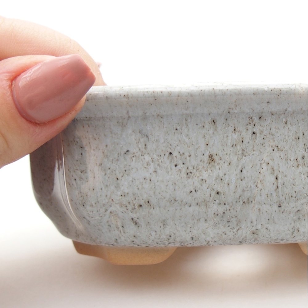 Keramická bonsai miska 11,5 x 8,5 x 4 cm, barva béžová