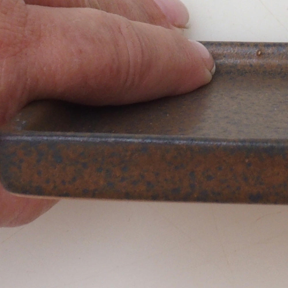 Bonsai podmiska čtverc L - 14 x 14 x 1 cm - hnědá