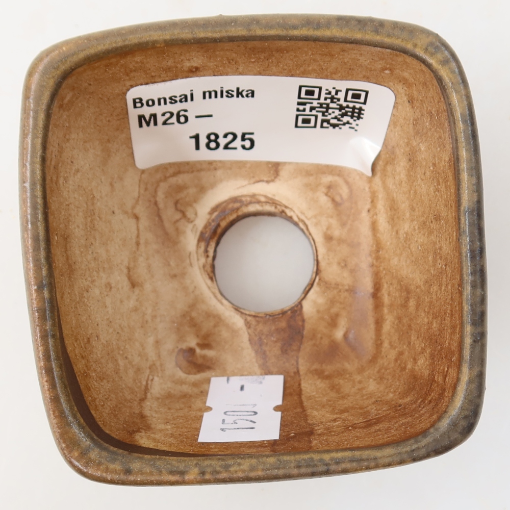 Keramická bonsai miska 6 x 6 x 4 cm, barva hnědá