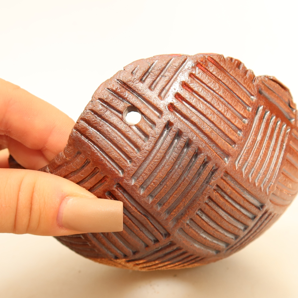 Keramická Skořápka na Kokedamu 12,5 x 12 x 7,5 cm , barva hnědá