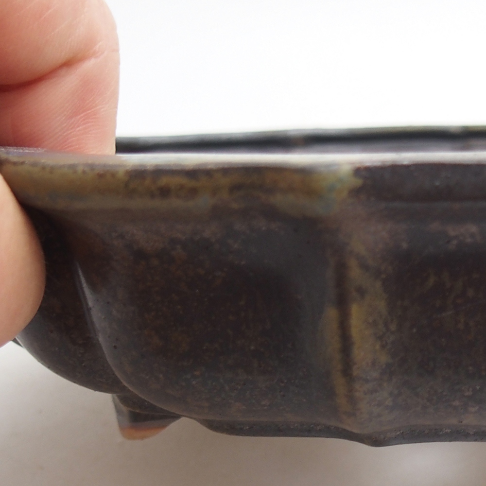 Keramická bonsai miska 18 x 18 x 4,5 cm, barva hnědá