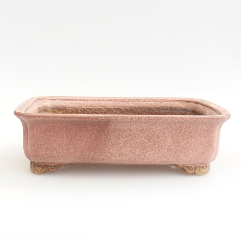 Keramická bonsai miska 24,5 x 19 x 7 cm, barva růžová