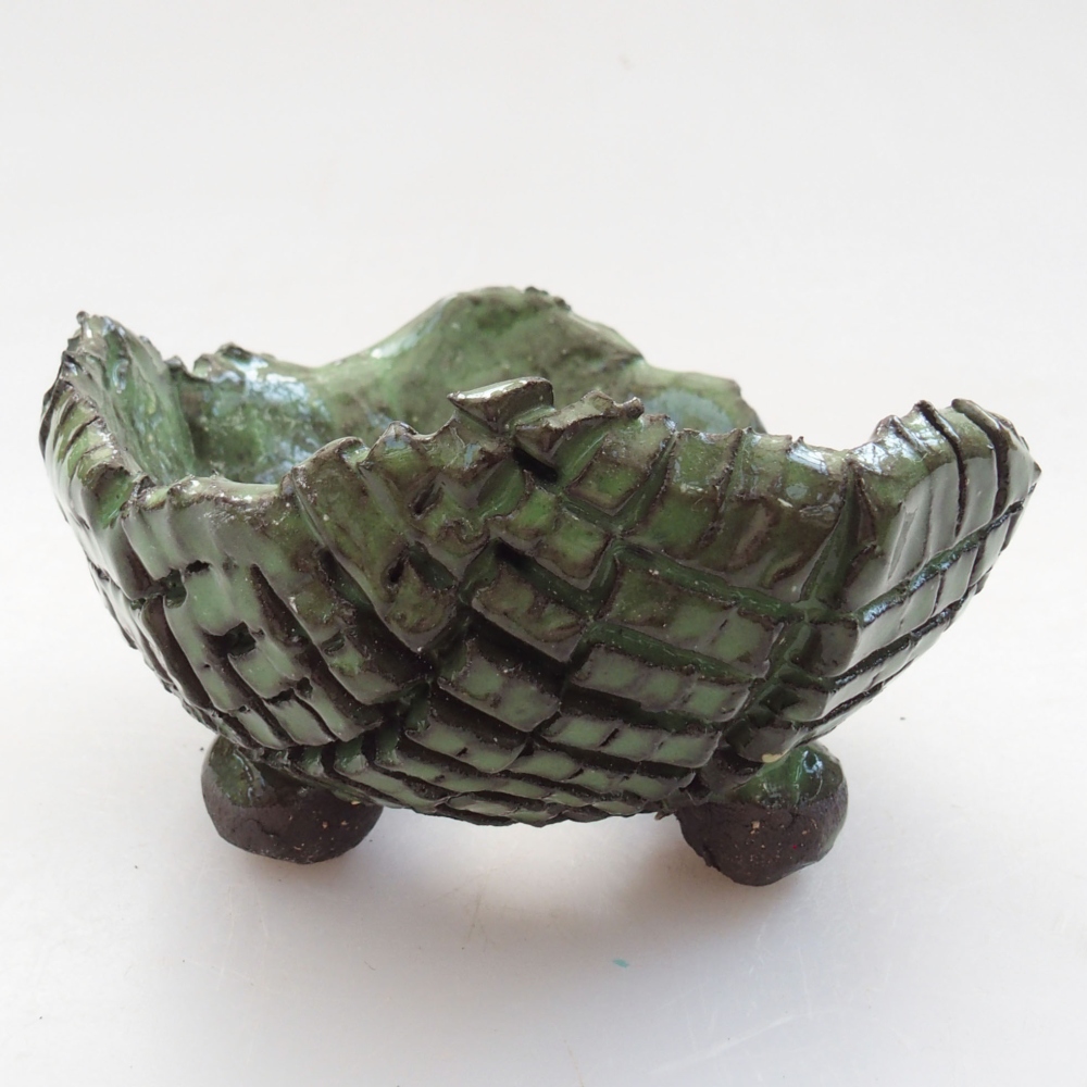 Keramická Skořápka  6,5 x 6 x 4,5 cm , barva zelená
