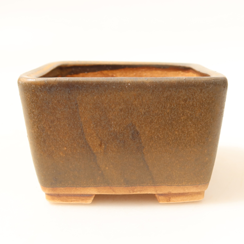Keramická bonsai miska 8,5 x 8,5 x 5,5 cm, barva hnědá