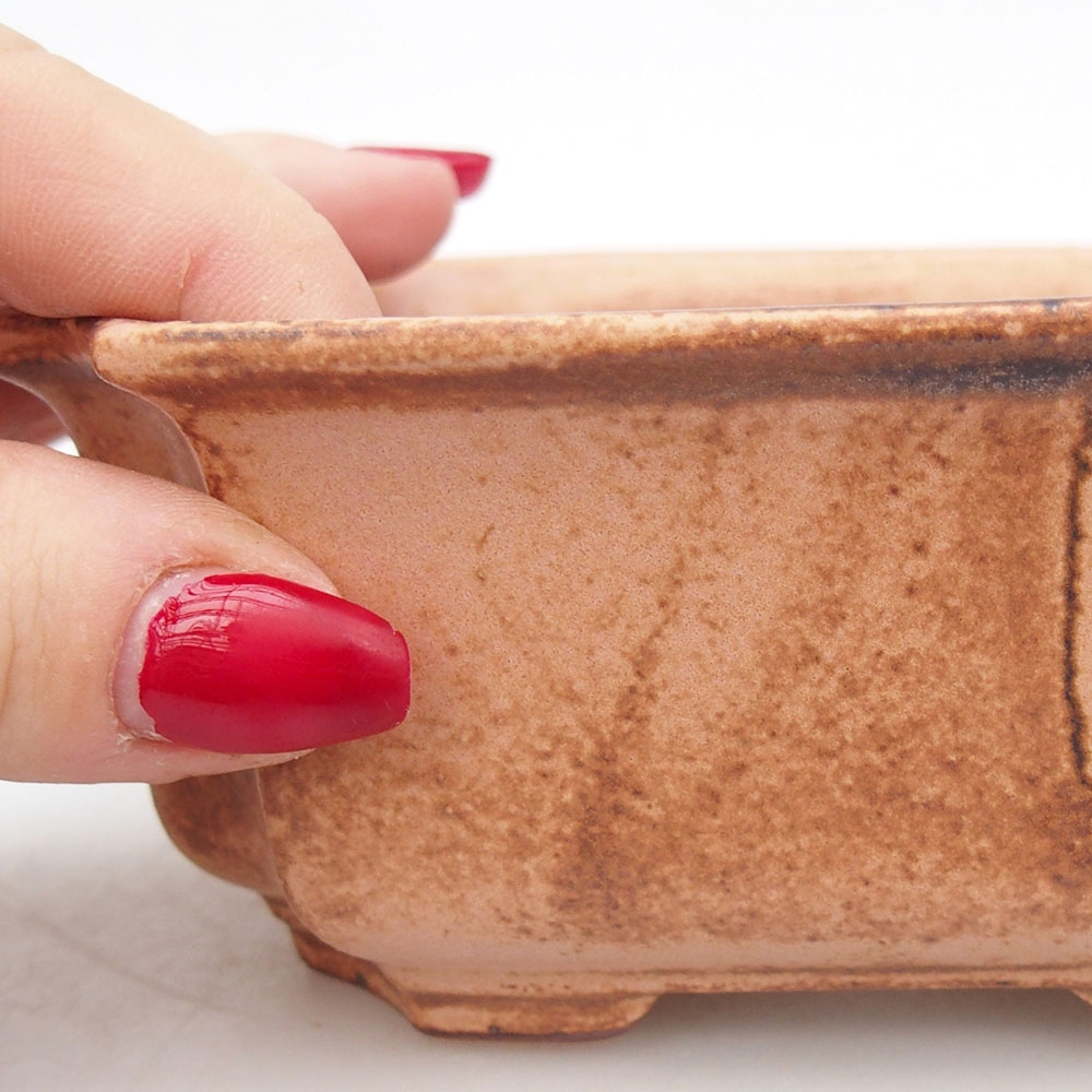 Keramická bonsai miska 12,5 x 9 x 5,5 cm, barva růžová