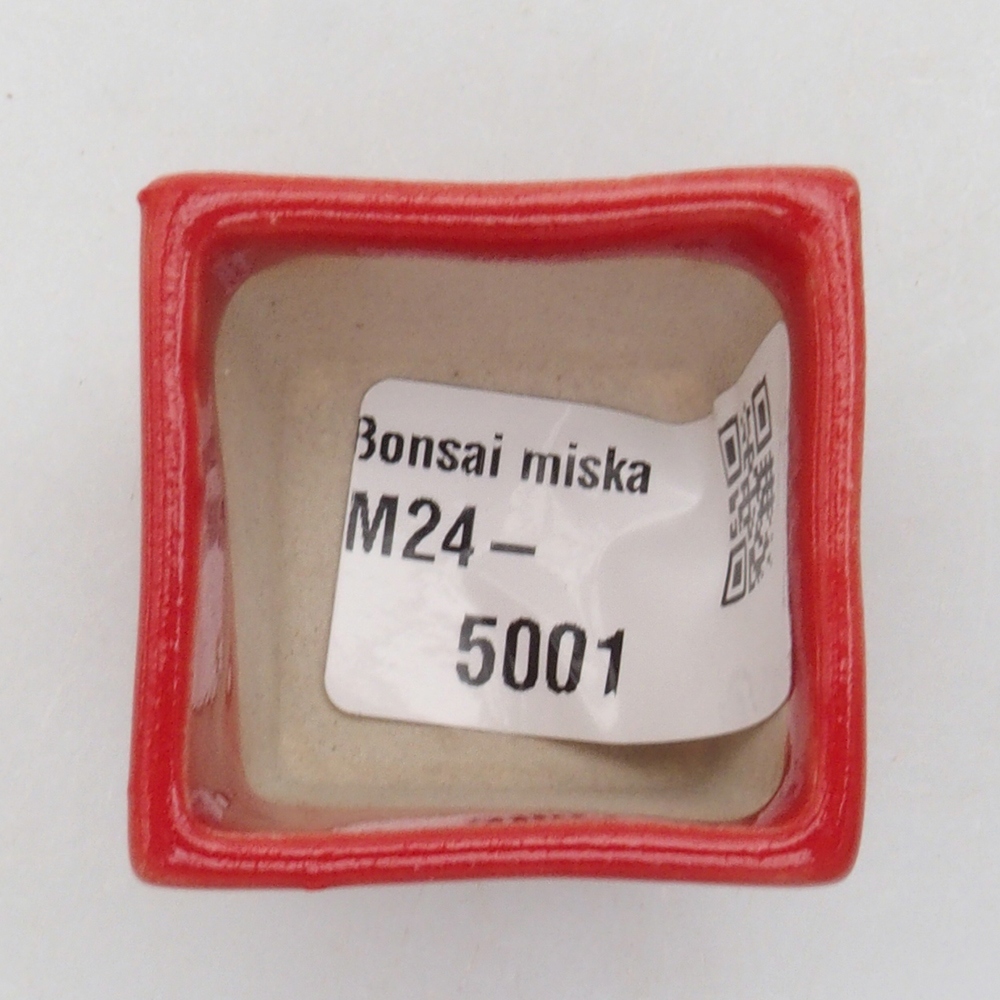Mini bonsai miska 3,5 x 3,5 x 3 cm, barva červená