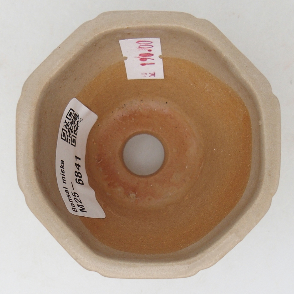 Keramická bonsai miska 7,5 x 7,5  x 6 cm, barva béžová