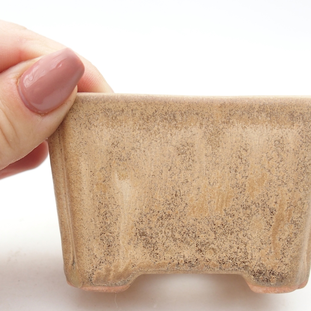 Keramická bonsai miska 7,5 x 5,5 x 5 cm, barva béžová