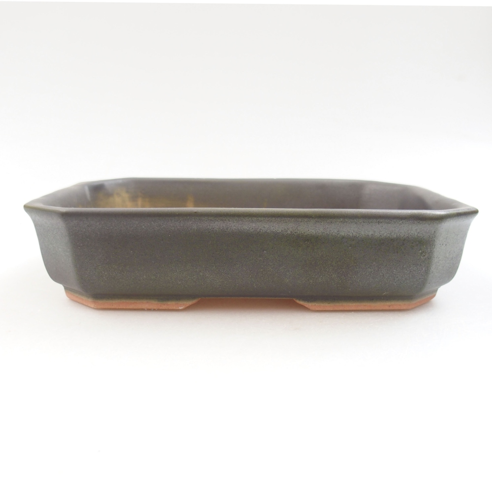 Keramická bonsai miska 19 x 13,5 x 4,5 cm, barva šedá