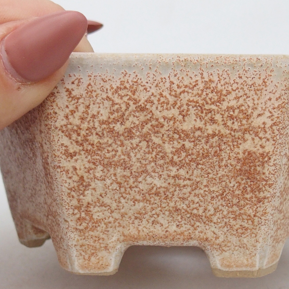 Keramická bonsai miska 10,5 x 9,5  x 5 cm, barva béžová