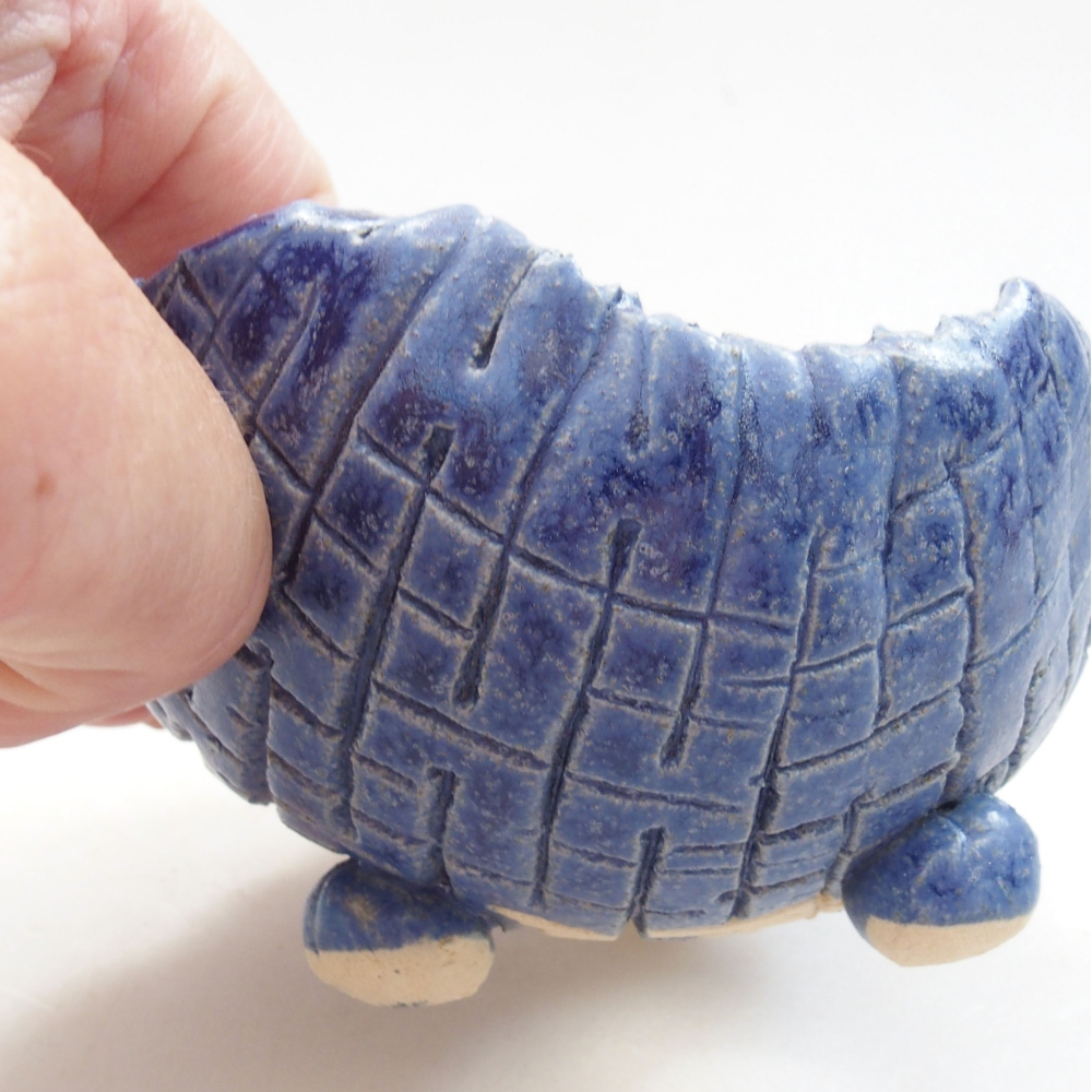 Keramická Skořápka  7 x 7 x 5,5 cm , barva modrá