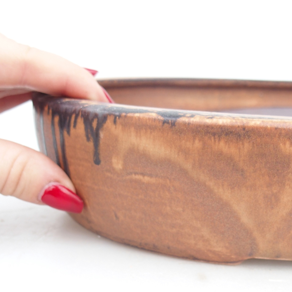 Keramická bonsai miska 27 x 21 x 5 cm, barva růžová