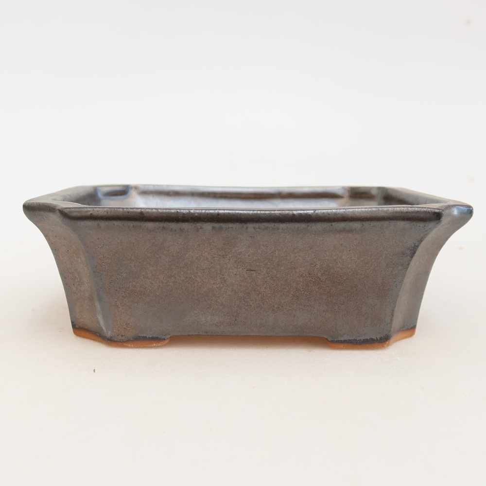 Keramická bonsai miska 13,5 x 11 x 4 cm, barva kovová