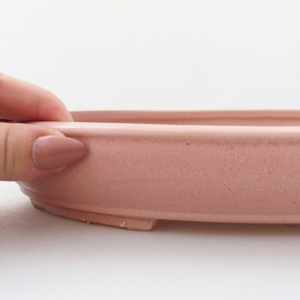 Keramická bonsai miska 24 x 19,5 x 4 cm, barva růžová