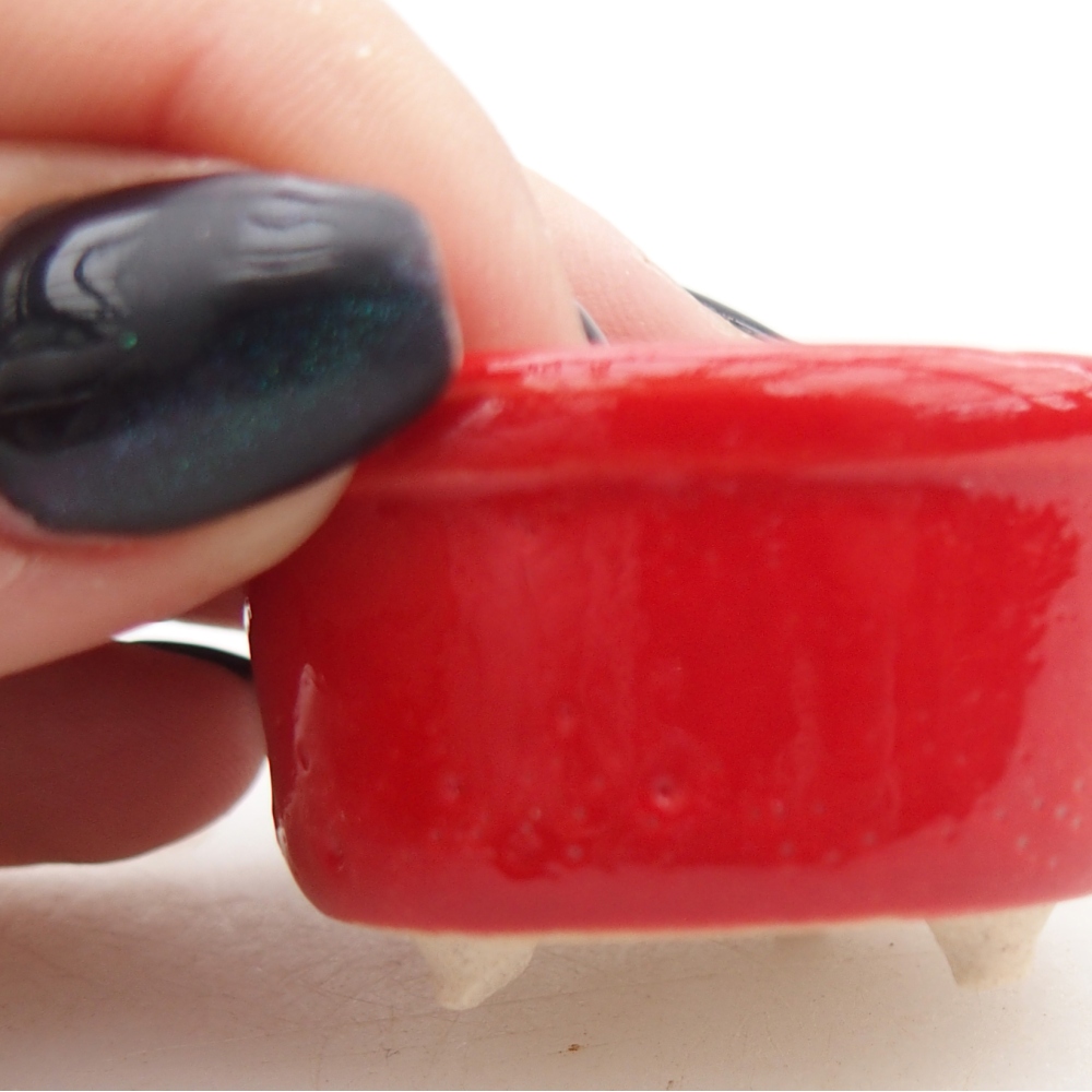 Mini bonsai miska 4 x 4 x 2,5 cm, barva červená