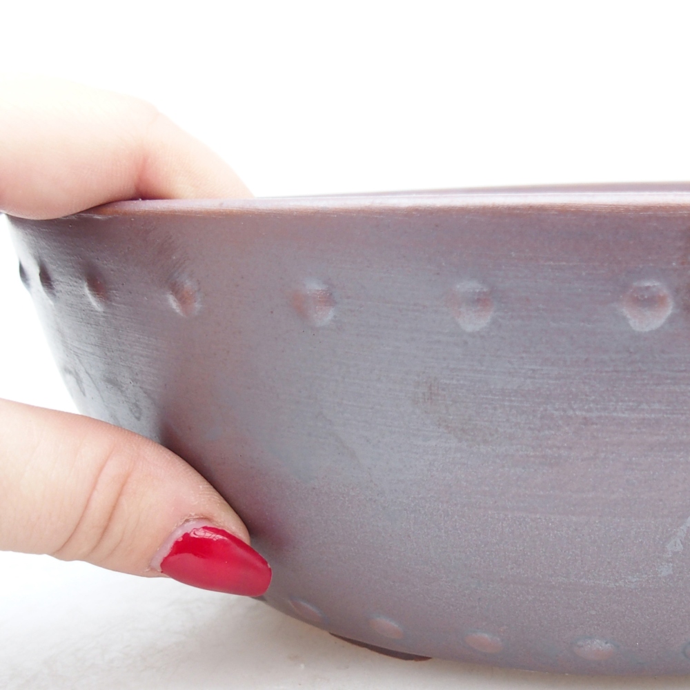 Keramická bonsai miska 24,5 x 24,5 x 7,5 cm, barva kovová