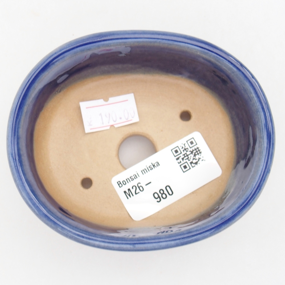 Keramická bonsai miska 9 x 7,5 x 3,5 cm, barva modrá