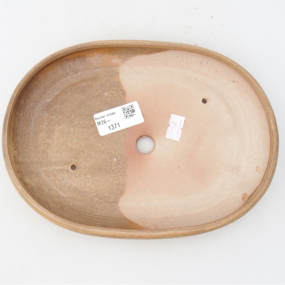 Keramická bonsai miska 22,5 x 16,5 x 3 cm, barva béžová
