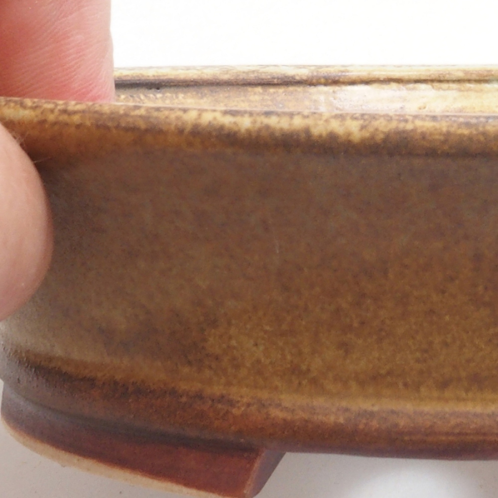Keramická bonsai miska 13,,5 x 12 x 3,5 cm, barva zelená