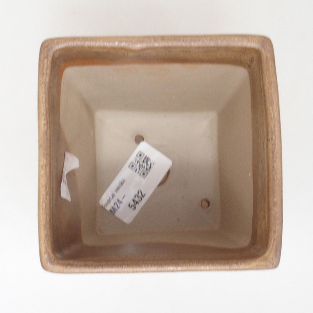 Keramická bonsai miska 9 x 9 x 12 cm, barva hnědá