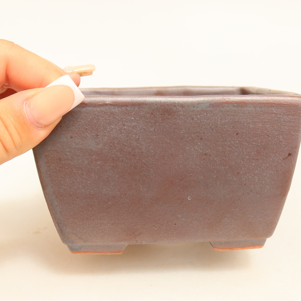 Keramická bonsai miska 10,5 x 10,5 x 6,5 cm, barva kovová