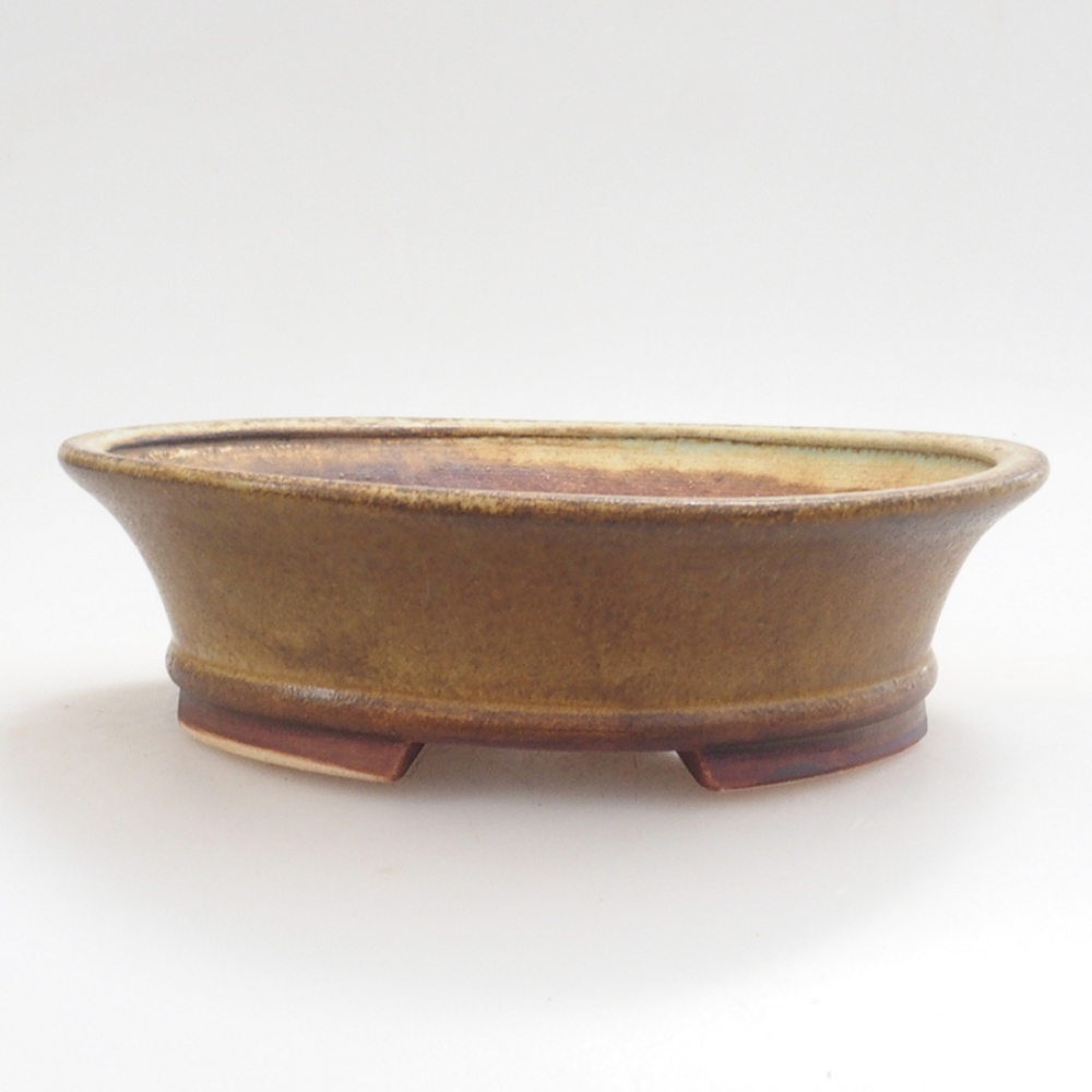 Keramická bonsai miska 13,,5 x 12 x 3,5 cm, barva zelená