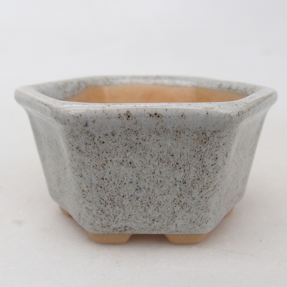 Keramická bonsai miska 7,5 x 7  x 4 cm, barva šedá