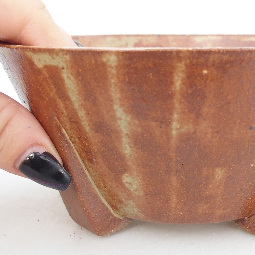 Keramická bonsai miska 13,5 x 13,5 x 6,5 cm, barva hnědá