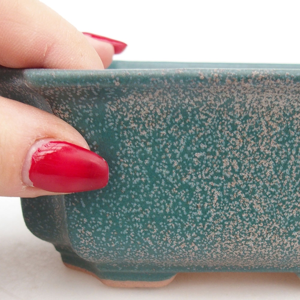 Keramická bonsai miska 12,5 x 9 x 5,5 cm, barva modrá