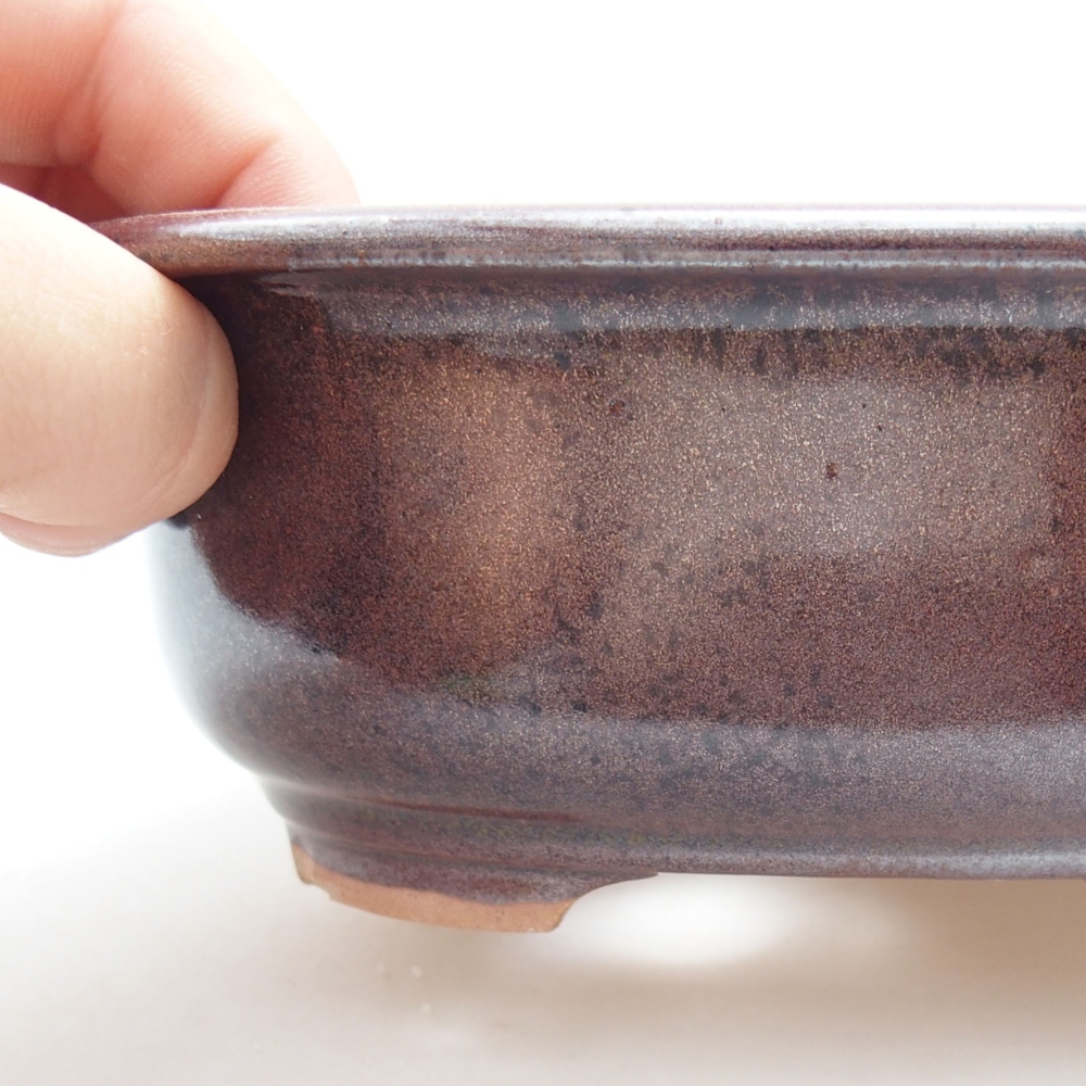 Keramická bonsai miska 15,5 x 12 x 6 cm, barva hnědá