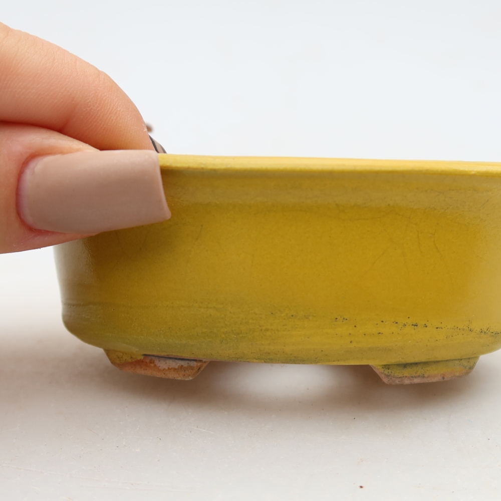 Keramická bonsai miska 9,5 x 6,5 x 3 cm, barva žlutá