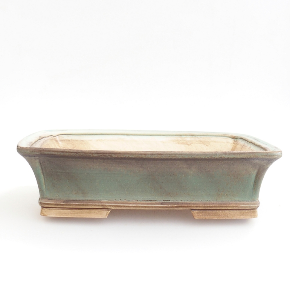 Keramická bonsai miska 29,5 x 25 x 7,5 cm, barva zelená
