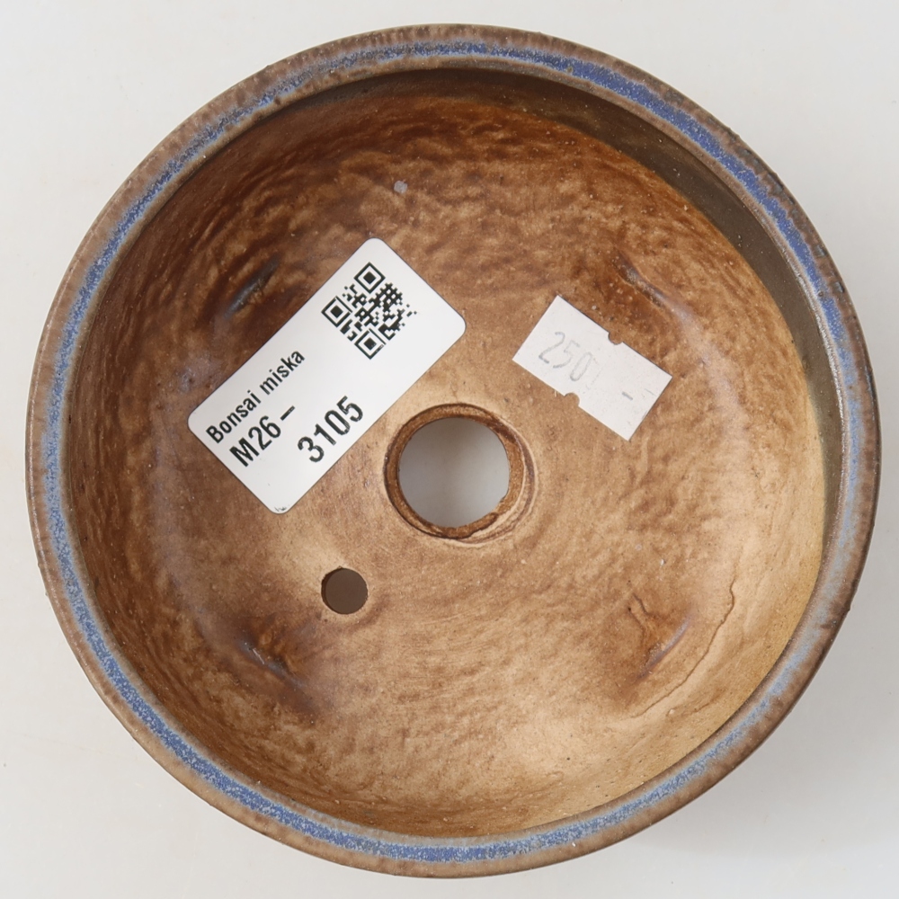 Keramická bonsai miska 10,5 x 10,5 x 4 cm, barva modrá