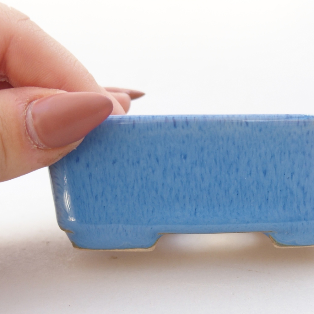 Keramická bonsai miska 8,5 x 7 x 3,5 cm, barva modrá