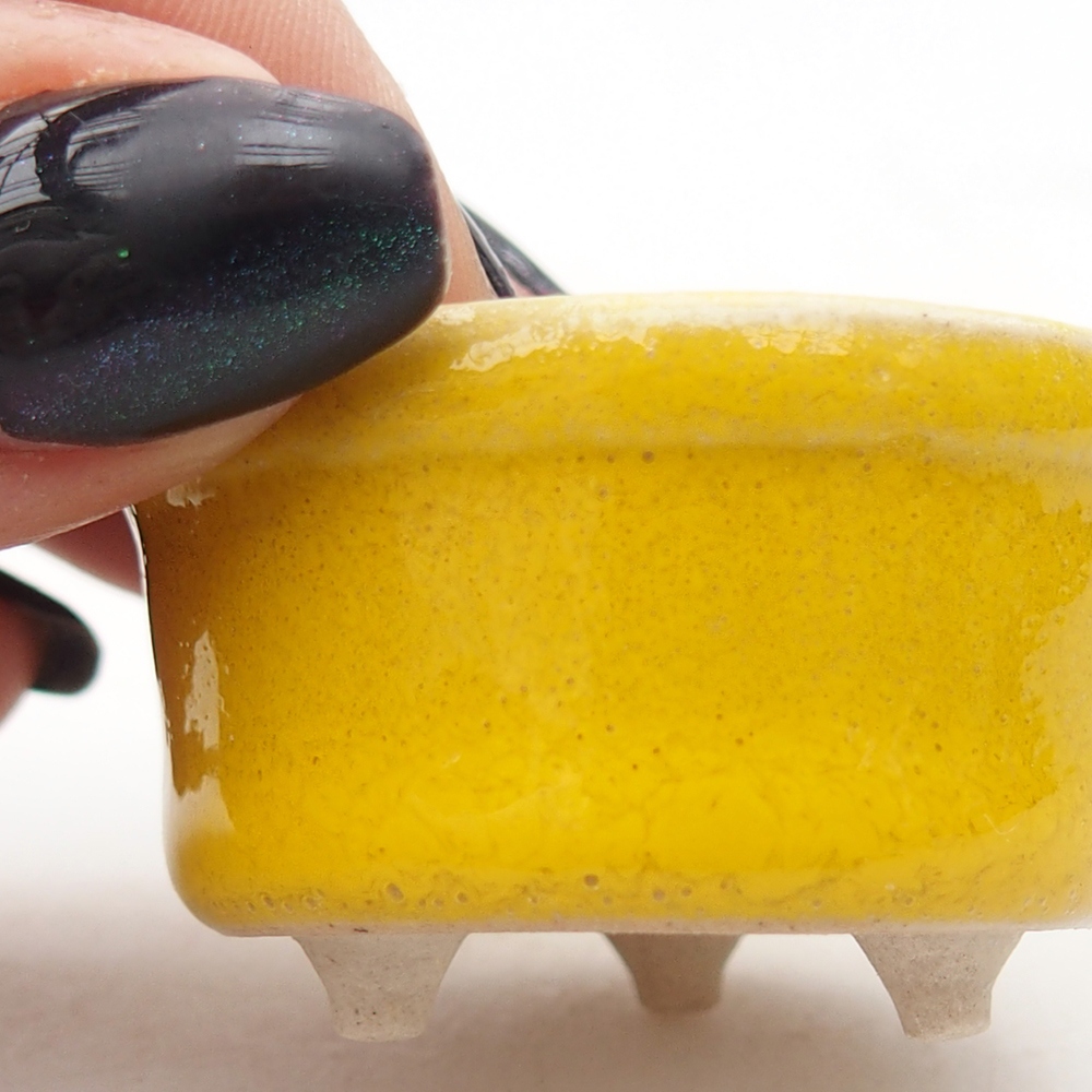 Mini bonsai miska 4 x 4 x 2,5 cm, barva žlutá