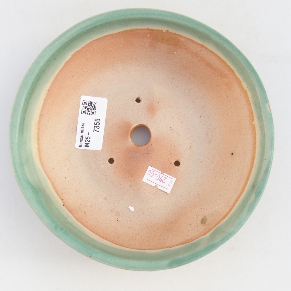 Keramická bonsai miska 17,5 x 17,5 x 5 cm, barva zelená