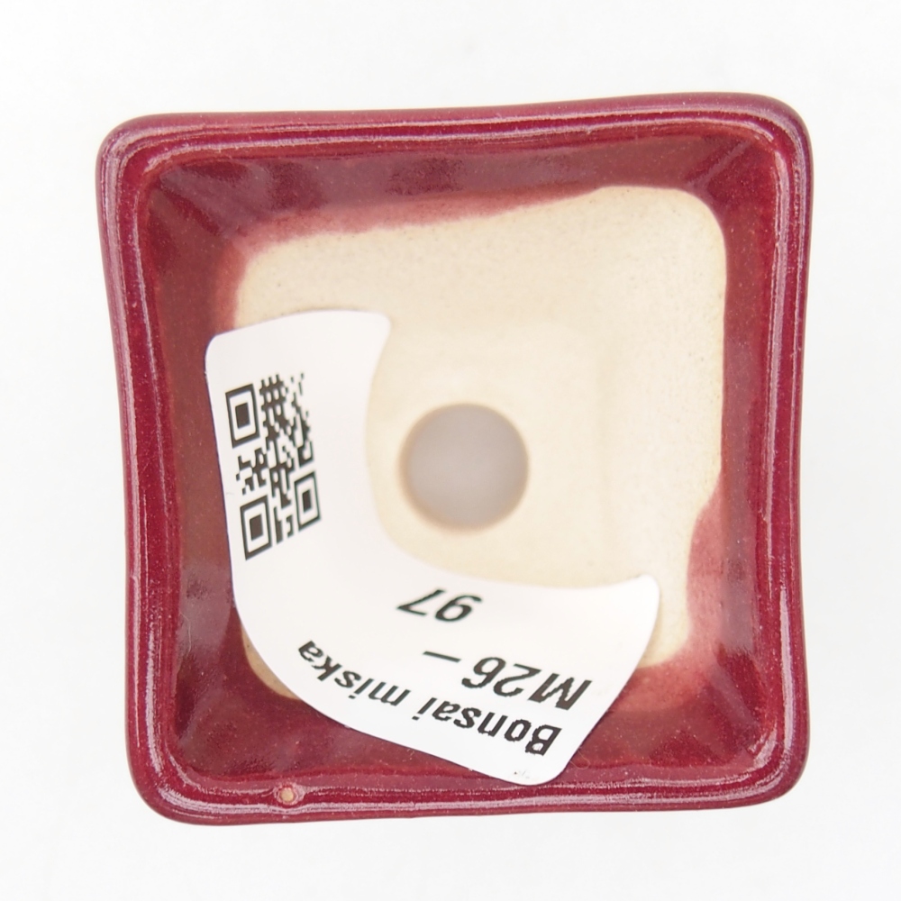 Mini bonsai miska 4 x 4 x 3,5 cm, barva vínová