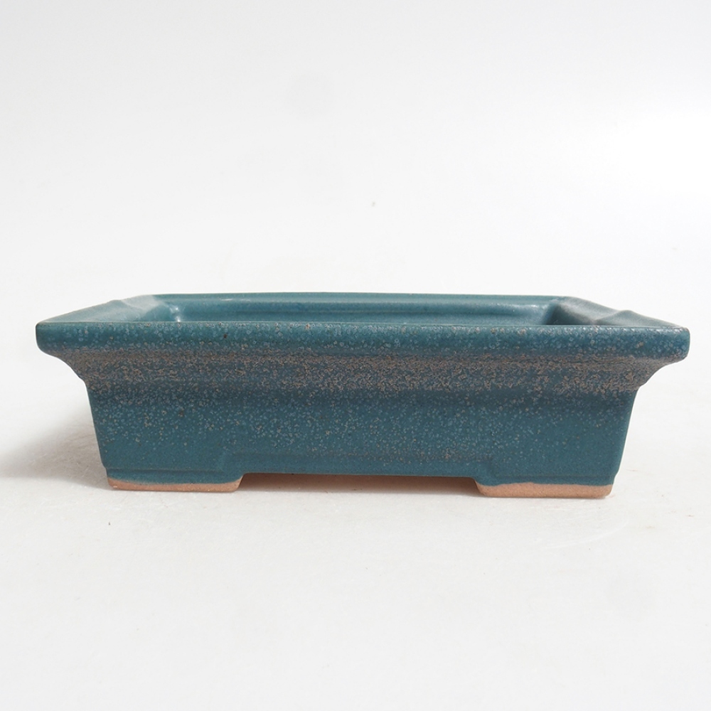 Keramická bonsai miska 13 x 10 x 4 cm, barva modrá