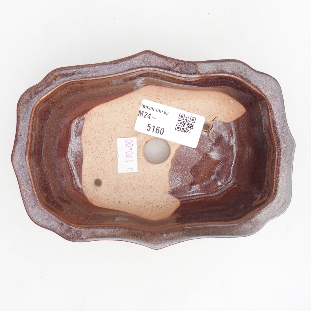 Keramická bonsai miska 15,5 x 11,5 x 4,5 cm, barva hnědá