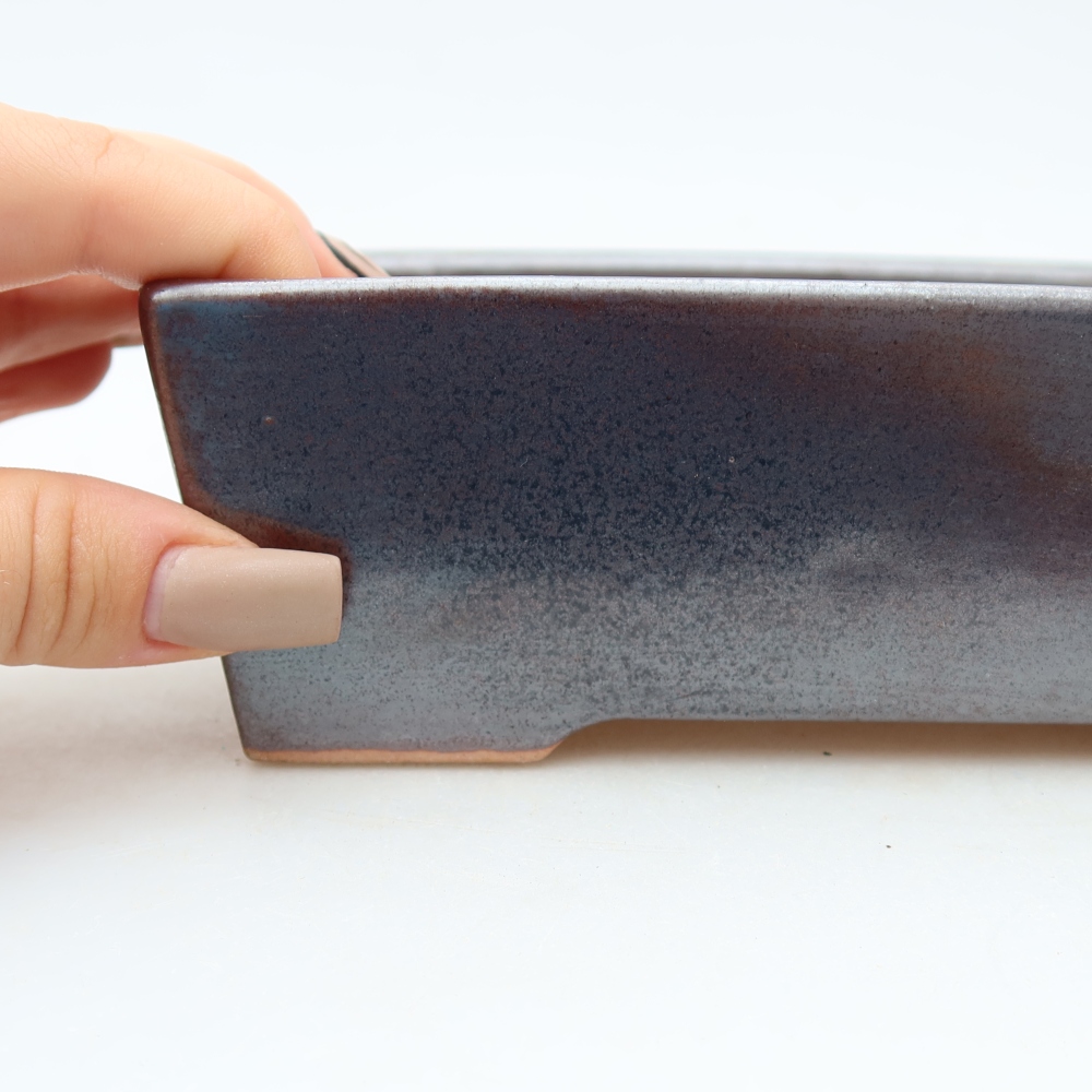 Keramická bonsai miska 16 x 11,5 x 5,5 cm, barva hnědá