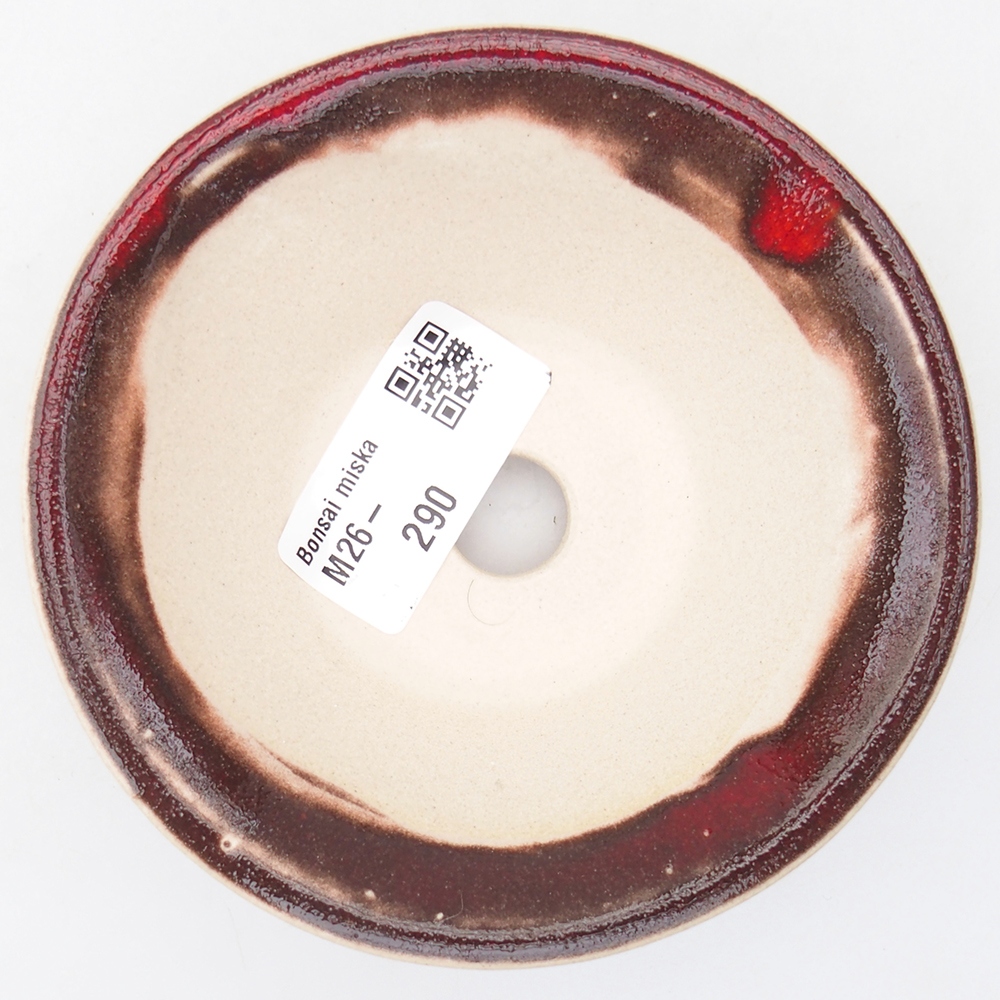 Mini bonsai miska 10,5 x 10,5 x 3,5 cm, barva červená